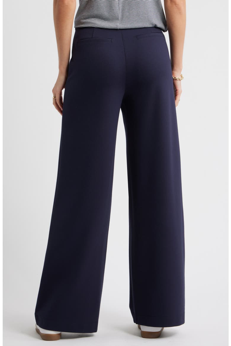 High Waist Wide Leg Ponte Pants, Alternate, color, NAVY NIGHT