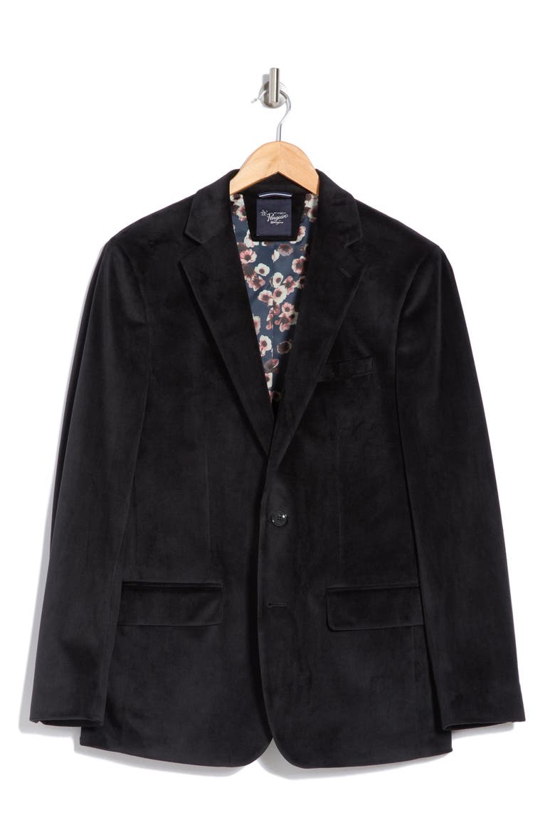Two-Button Velvet Dinner Jacket, Alternate, color, BLACK