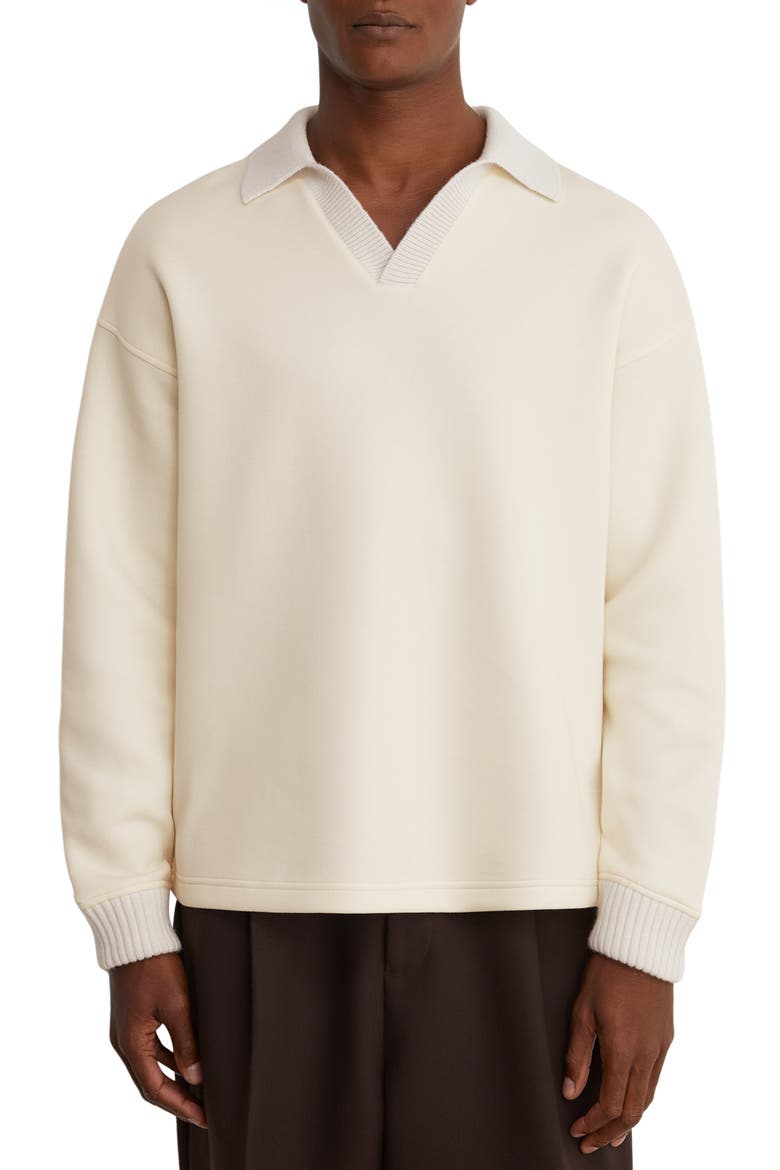 Beaton Open Collar Sweatshirt, Main, color, OFF WHITE