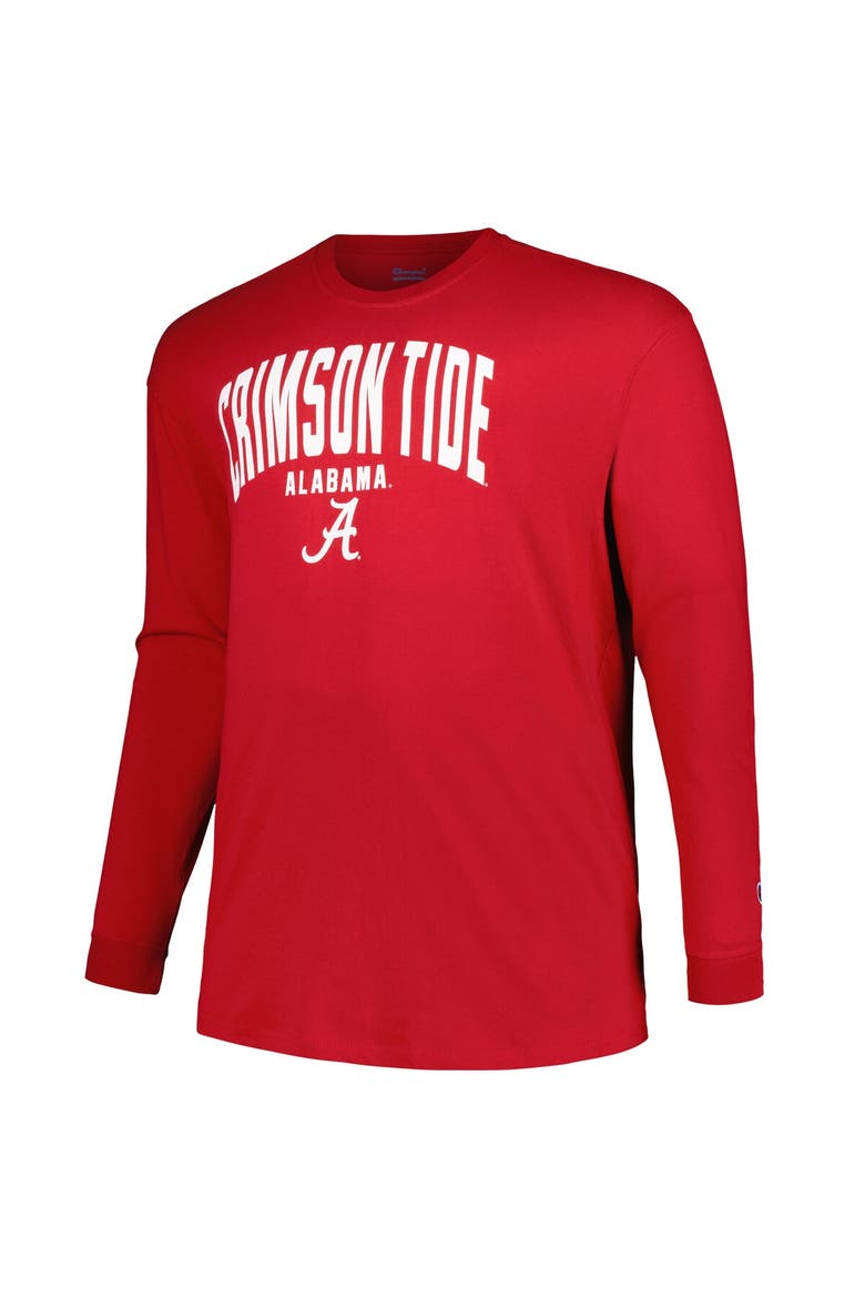 Men's Champion Crimson Alabama Crimson Tide Big & Tall Arch Long Sleeve T-Shirt, Alternate, color, Crimson