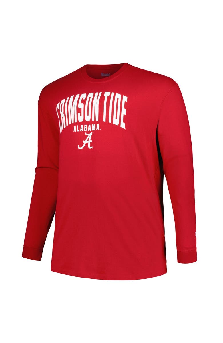 Champion Men's Champion Crimson Alabama Crimson Tide Big & Tall Arch Long Sleeve T-Shirt, Alternate, color, 