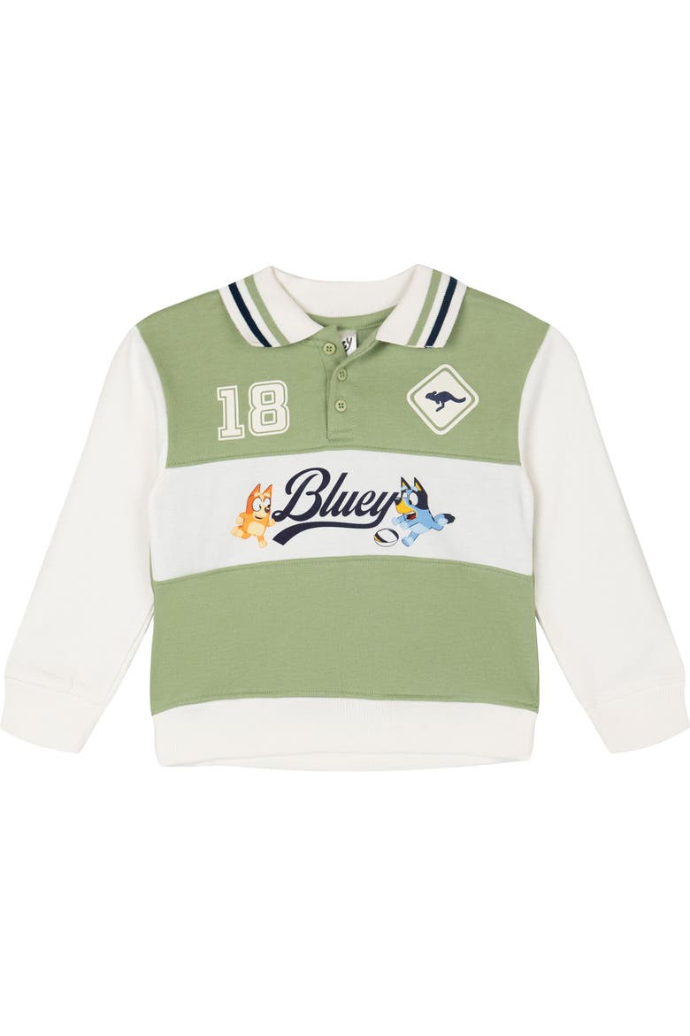 2-Piece Fleece Polo and Joggers Set, Alternate, color, Bluey Bingo Green Navy