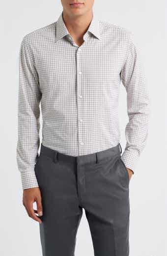 BOSS Hank Slim Fit Shadow Check Stretch Dress Shirt
