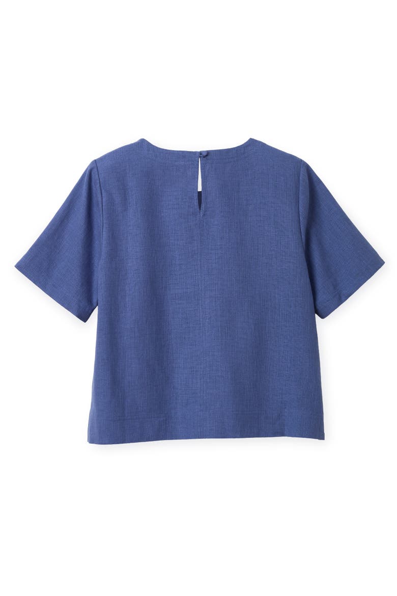 Chloe Linen Top, Alternate, color, Coastal Indigo