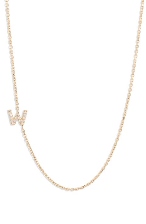 Love Letter Pavé Diamond Initial Pendant Necklace
