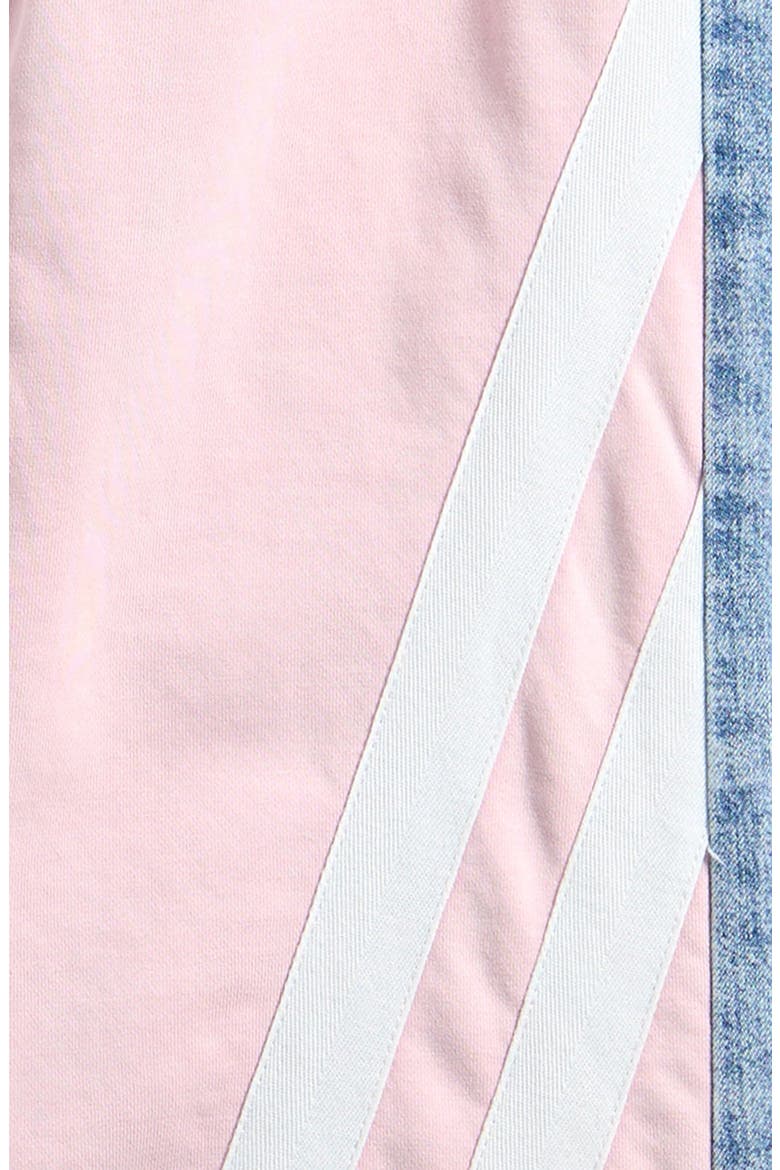 Kids' Mixed Media Track Stripe Wide Leg Jeans, Alternate, color, PINK INDIGO