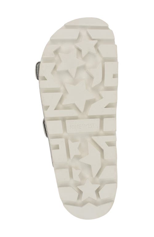 Nine West Tindy Two-strap Lug Sole Sandal In Silver