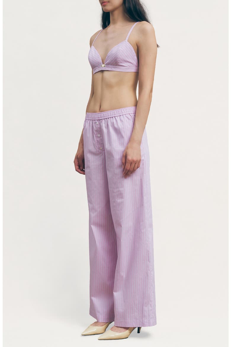 Jasper Stripe Cotton Blend Bra Top & Pants Set, Alternate, color, PINK STRIPE
