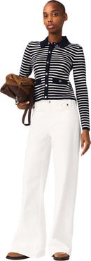 maje Striped polo cardigan