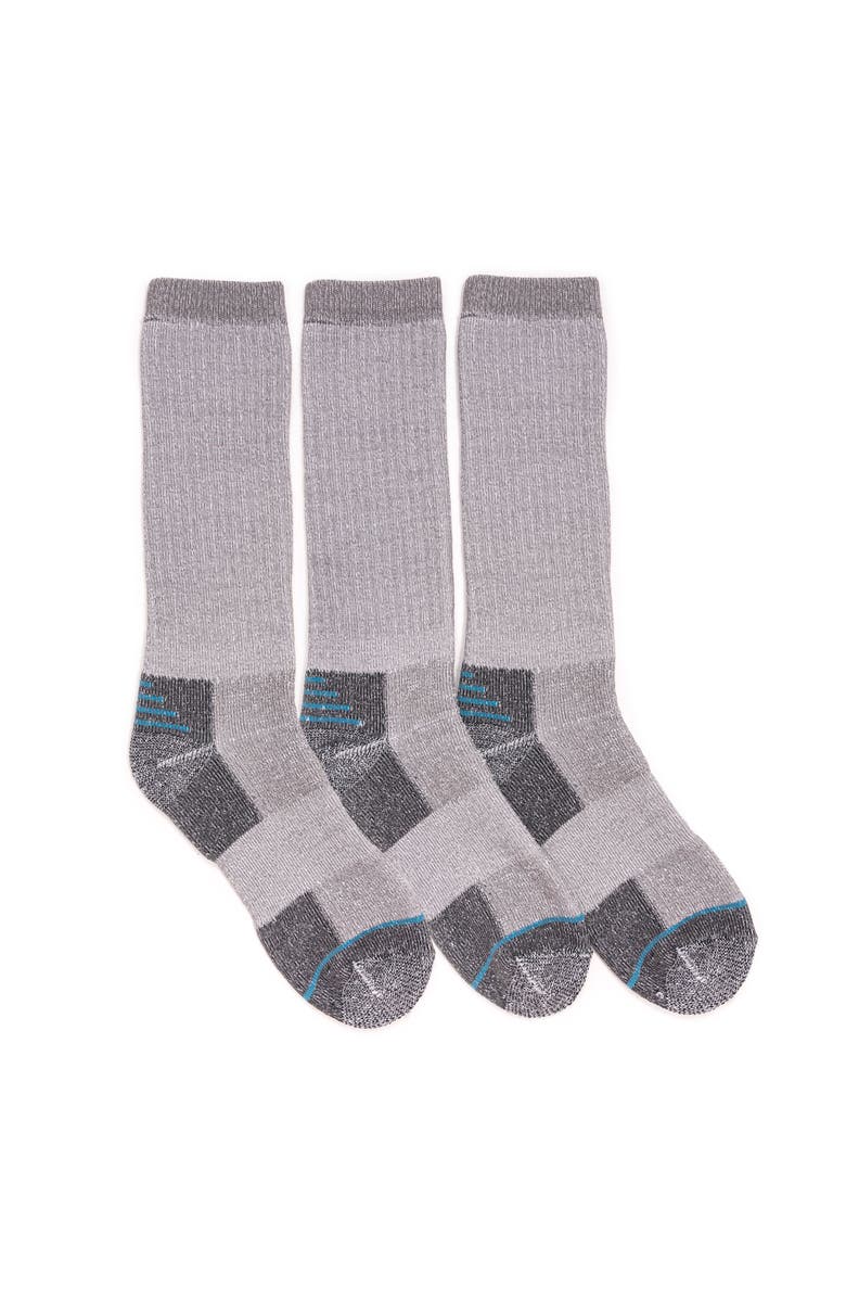 Ruff N Tuff Men's Work Wear Cotton Crew Socks, 3 Pair Pack, Main, color, Med Grey