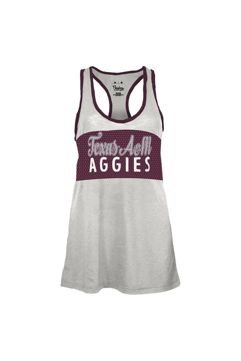 Women's Pressbox White/Maroon Texas A&M Aggies Tracy Racerback Burnout Tank Top, Alternate, color, White