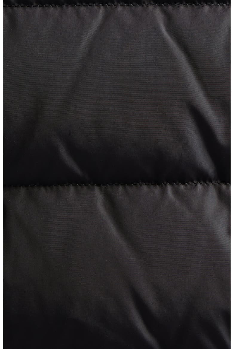 Flammette Water Repellent Long Hooded Down Coat, Alternate, color, BLACK