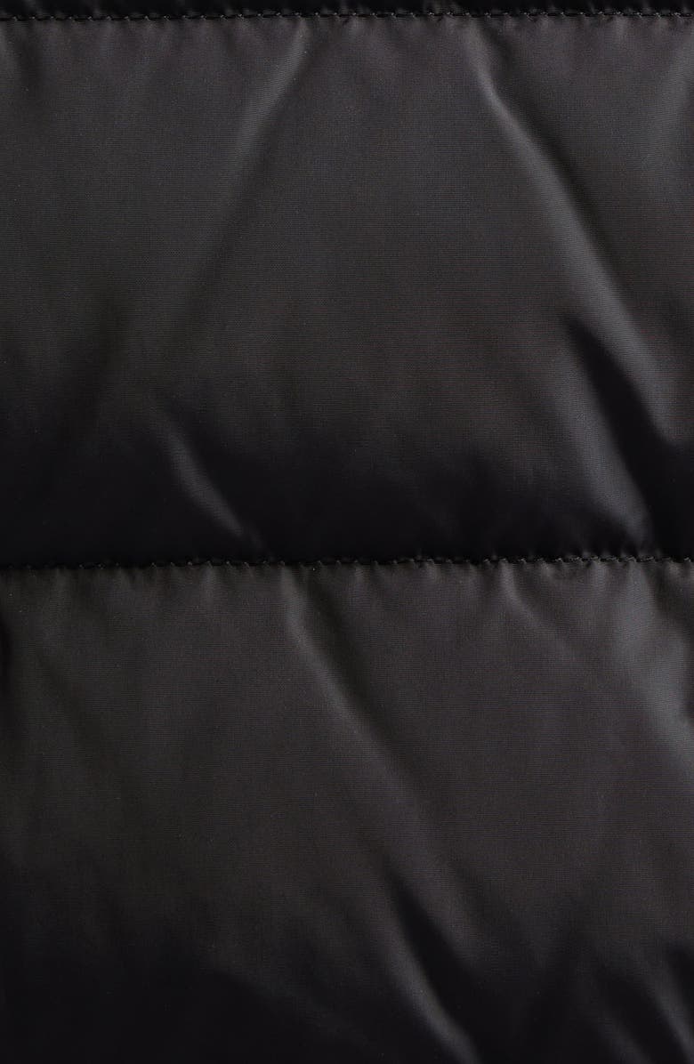 Moncler Flammette Water Repellent Long Hooded Down Coat, Alternate, color, Black