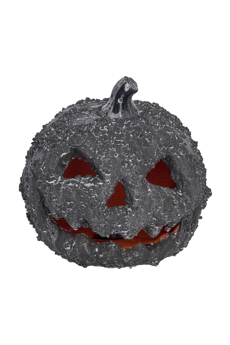 LED Jack-O-Lantern Figurine, Main, color, Gray
