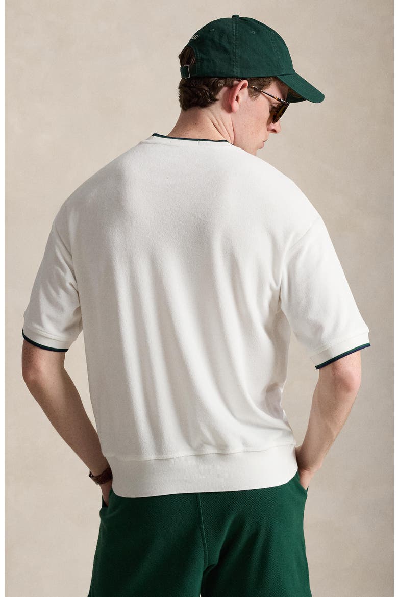 Relaxed Terry Short Sleeve Sweatshirt, Alternate, color, WHITE