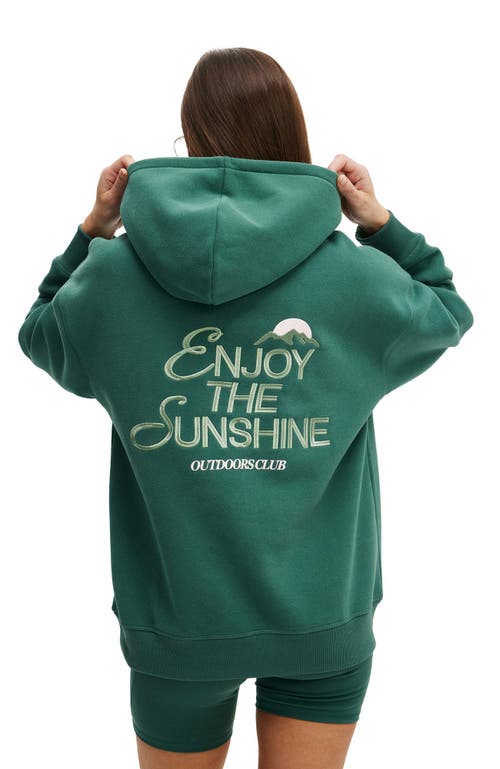 Cotton On Body Active Plush Premium Graphic Hoodie In Green