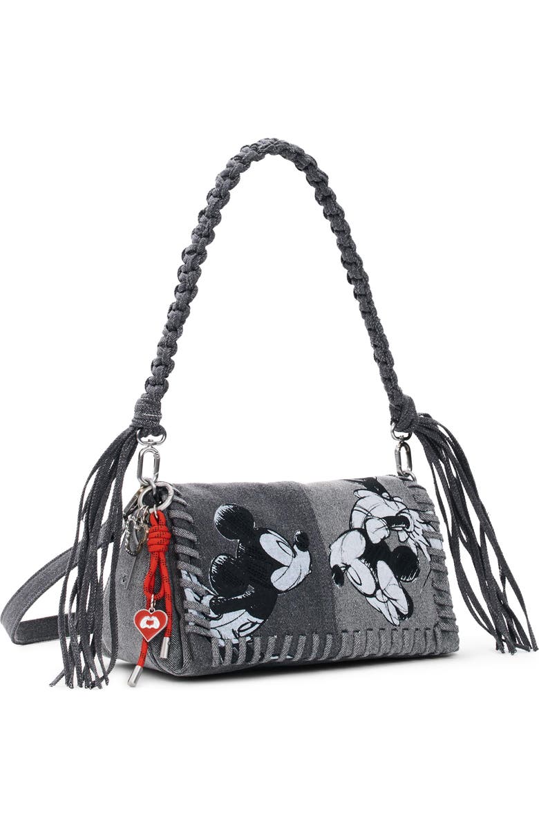 Desigual Mickey & Minnie Denim Crossbody Bag, Alternate, color,