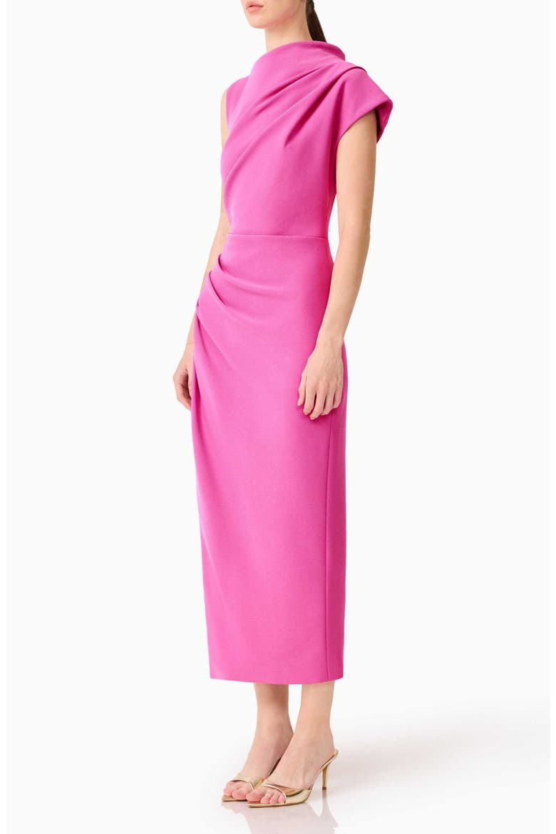 Chantal Asymmetric Neck Cocktail Dress, Alternate, color, PINK