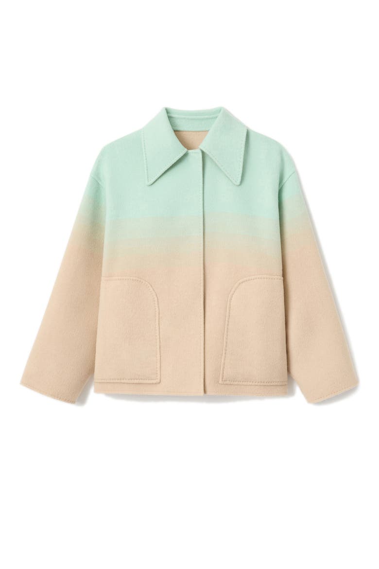 Oversize Reversible Wool & Cashmere Swing Jacket, Alternate, color, AURORA GREEN MULTI/ NATURAL