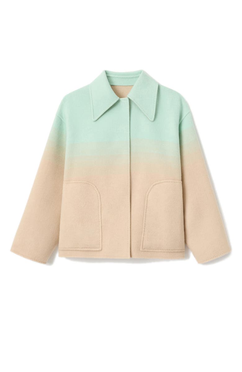 Lafayette 148 New York Oversize Reversible Wool & Cashmere Swing Jacket, Alternate, color, Aurora Green Multi/ Natural