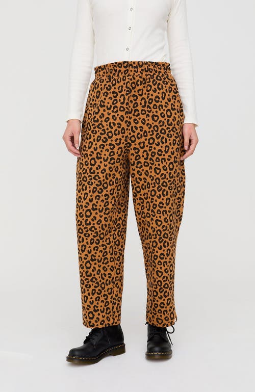 Turtledove London Organic Cotton Kate Barrel Leg Trousers In Brown