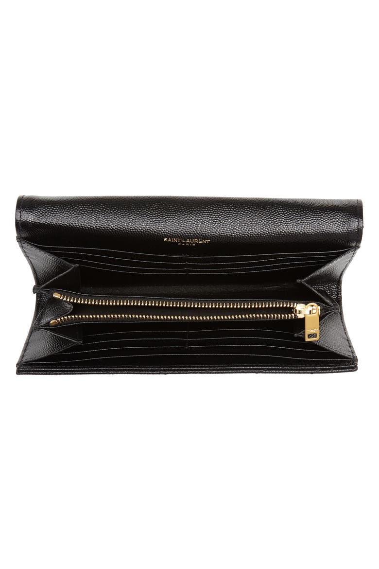 Monogramme Logo Leather Flap Wallet, Alternate, color, NERO