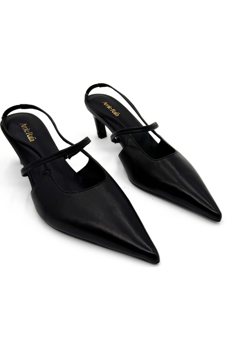 Amie Rafa Connie Slingback Leather Heels, Alternate, color, Black