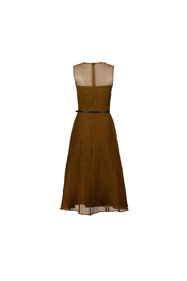 Sleeveless A-line Long Dress, Alternate, color, Brown