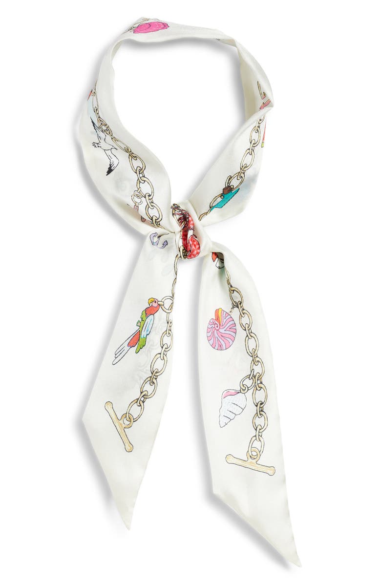 Echo Charmed Life Silk Ribbon Scarf, Main, color, White Multi