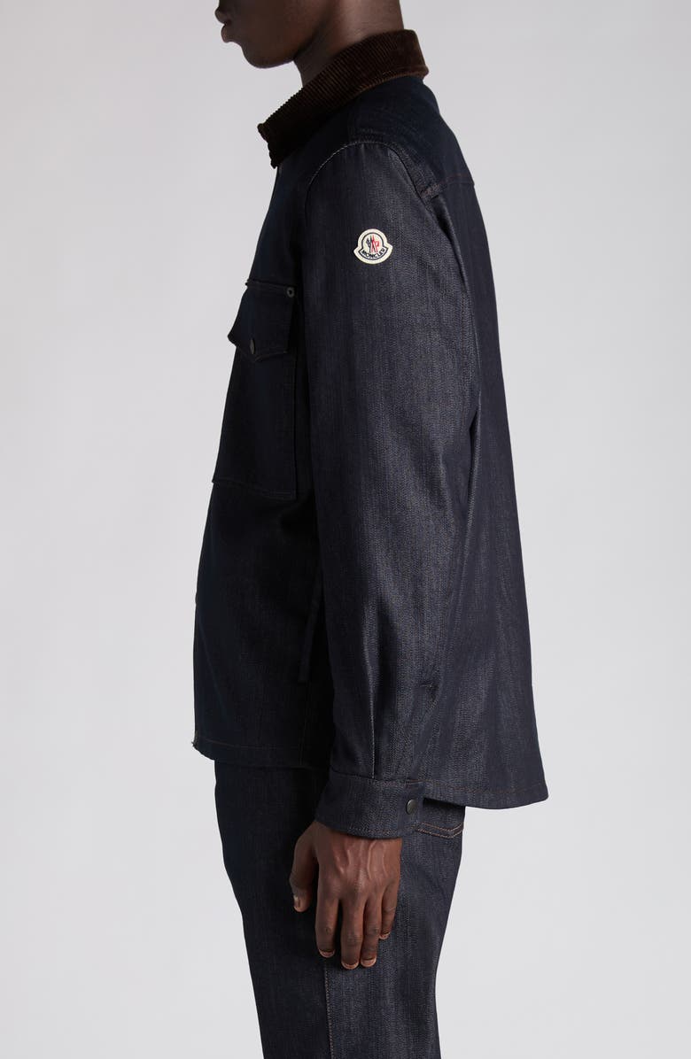 Moncler Denim Shirt Jacket, Alternate, color, Rhodonite