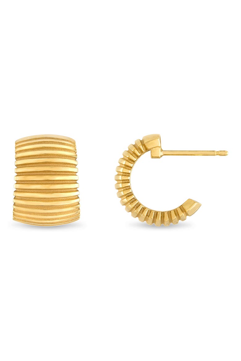 Isla Wide Hoop Earrings, Main, color, YELLOW GOLD