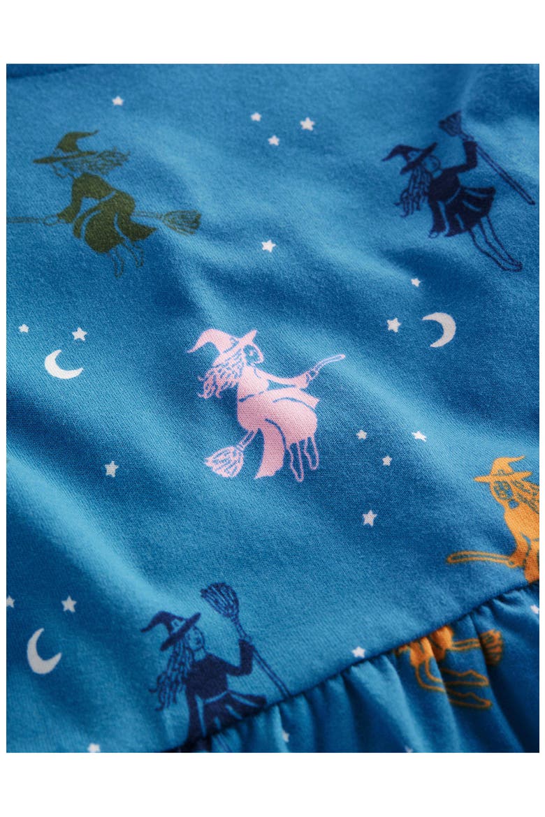 Kids' Blouson Sleeve Twirly Dress, Alternate, color, BLUE HALLOWEEN WITCHES