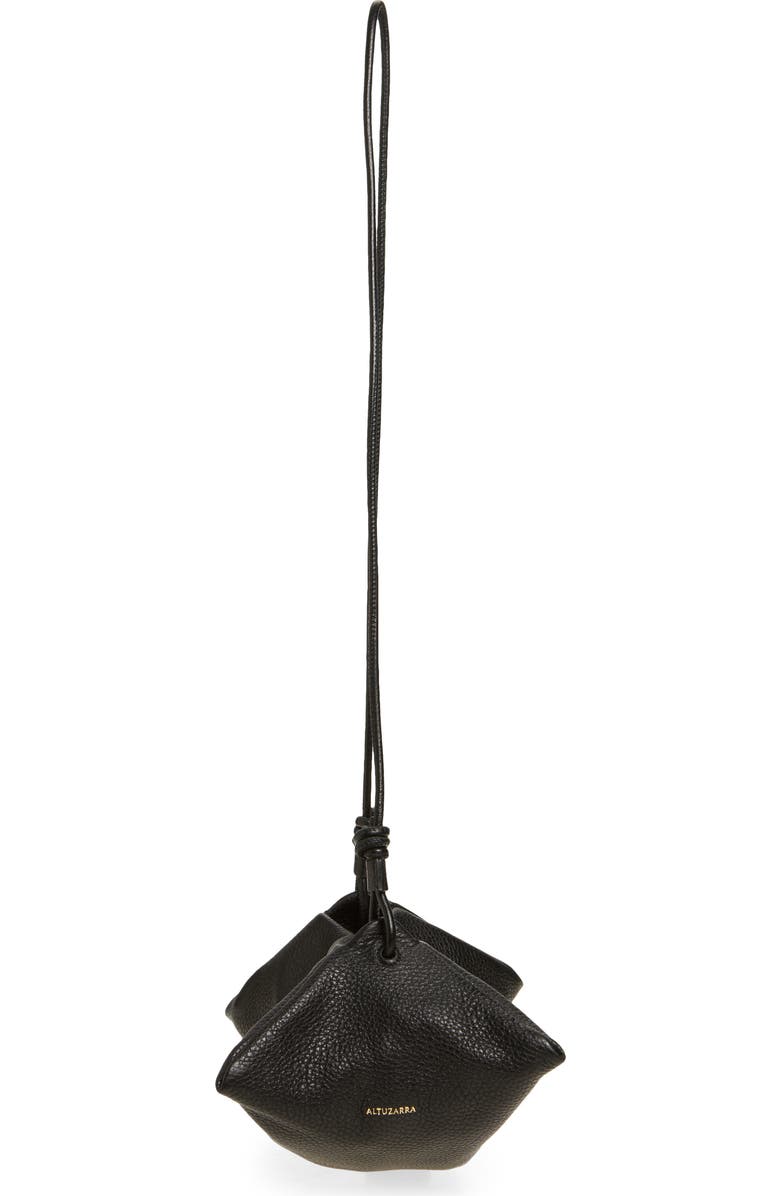 Altuzarra Mini Origami Leather Crossbody Bag, Alternate, color, Black