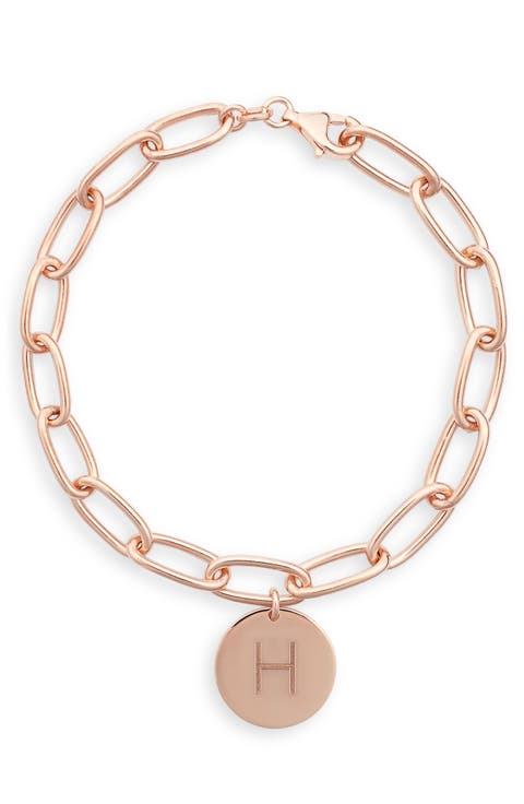 Initial Disc Charm Bracelet