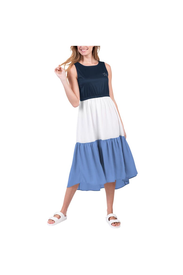 Women's G-III 4Her by Carl Banks Navy/White/Royal Dallas Cowboys 12th Inning Colorblock Dress, Main, color, Navy