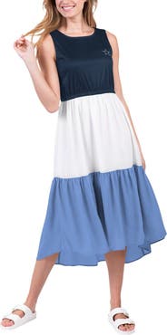 G-III 4HER BY CARL BANKS Women's G-III 4Her by Carl Banks Navy/White/Royal Dallas Cowboys 12th Inning Colorblock Dress