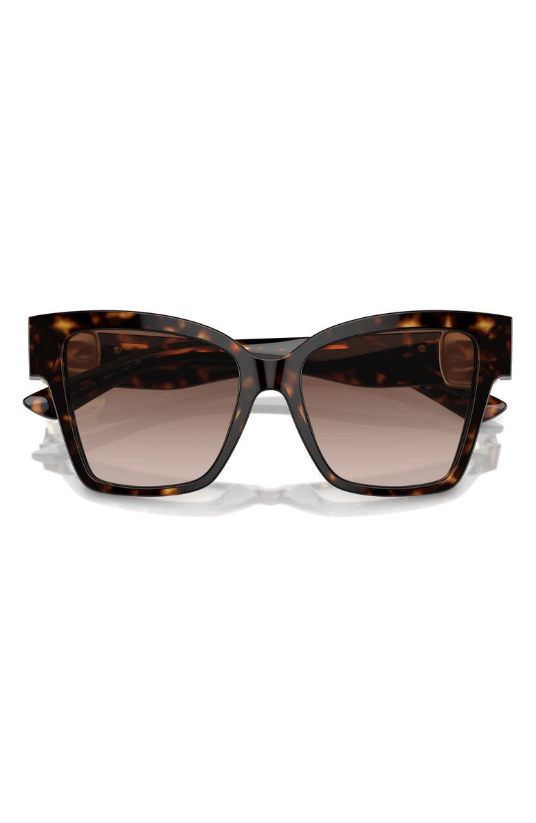 Dolce&Gabbana 54mm Gradient Square Sunglasses, Main, color, Havana