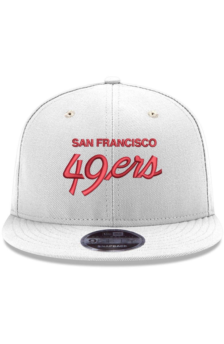 New Era Men's New Era White San Francisco 49ers Script Original Fit 9FIFTY Snapback Hat, Alternate, color, 