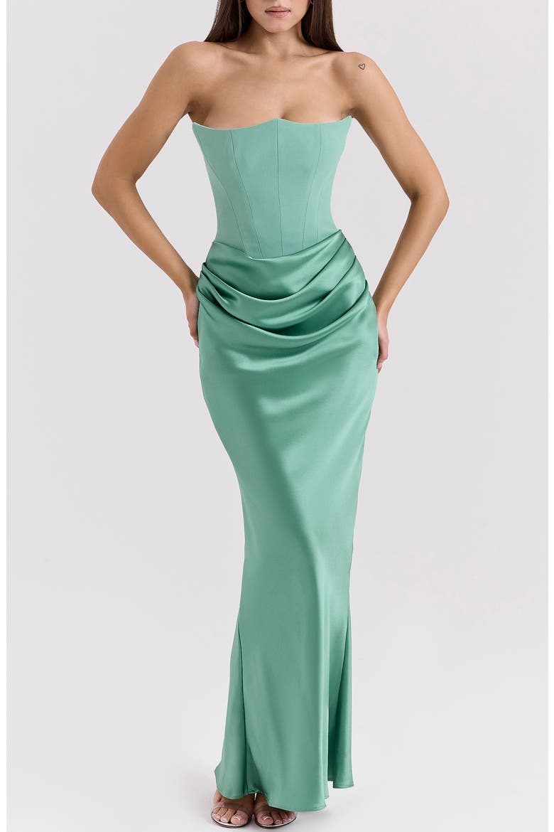 Persephone Strapless Maxi Cocktail Dress, Main, color, FELD SPAR