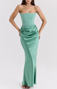 HOUSE OF CB Persephone Strapless Maxi Cocktail Dress