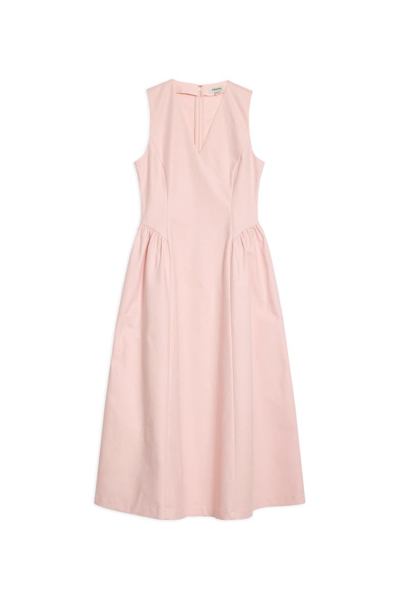 Cotton Sateen Gathered Side Dress, Alternate, color, Pink