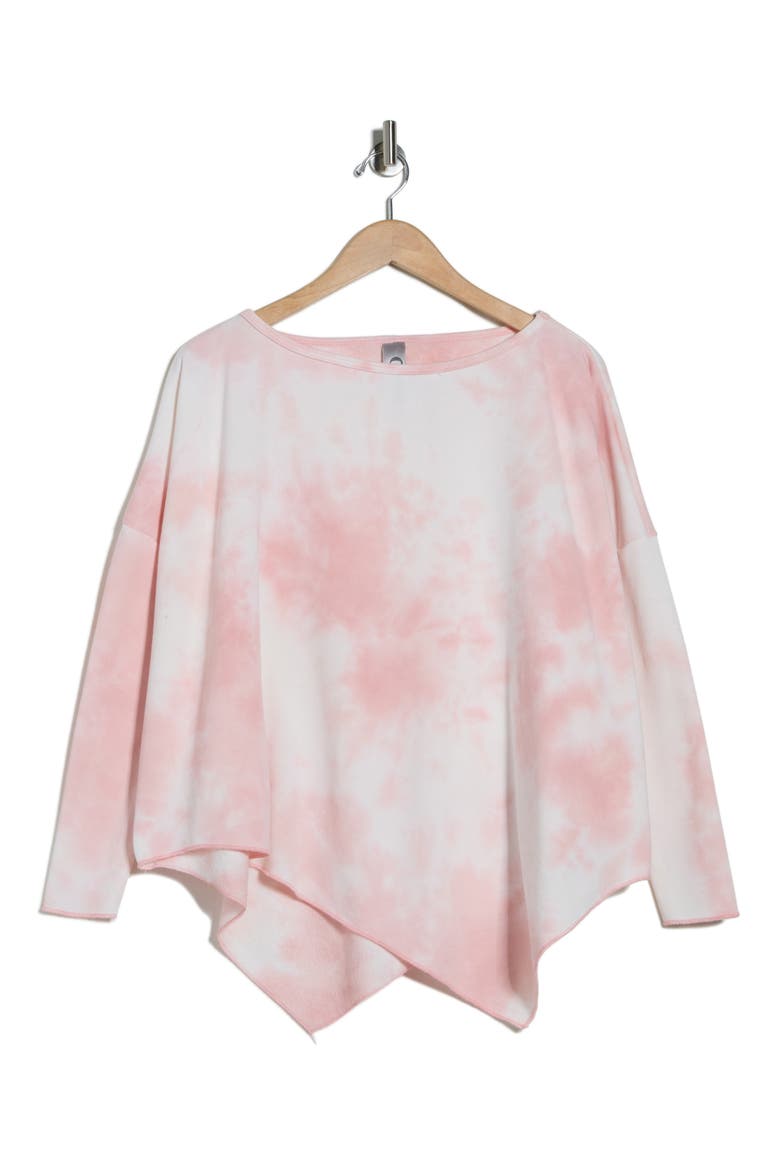 Asymmetrical High-Low Sweater, Alternate, color, PINK/ GREY SPLASH