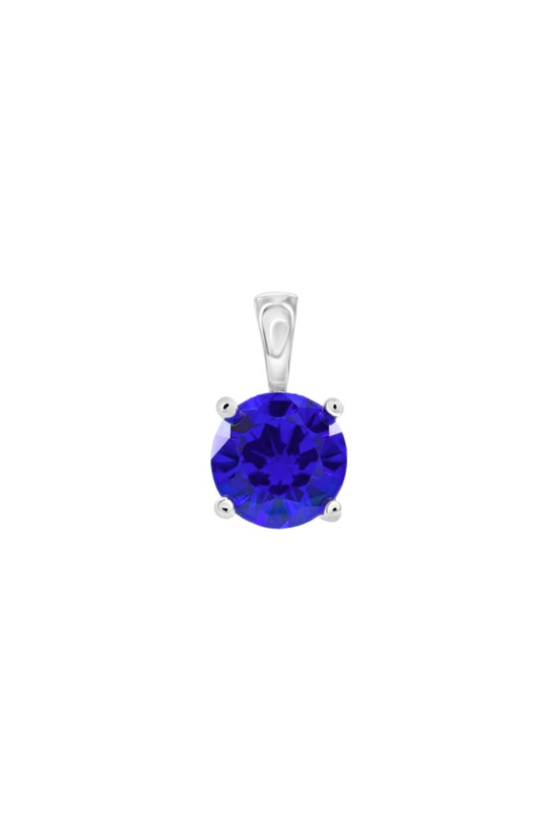 Sterling Silver Created Gemstone Pendants, Main, color, Blue