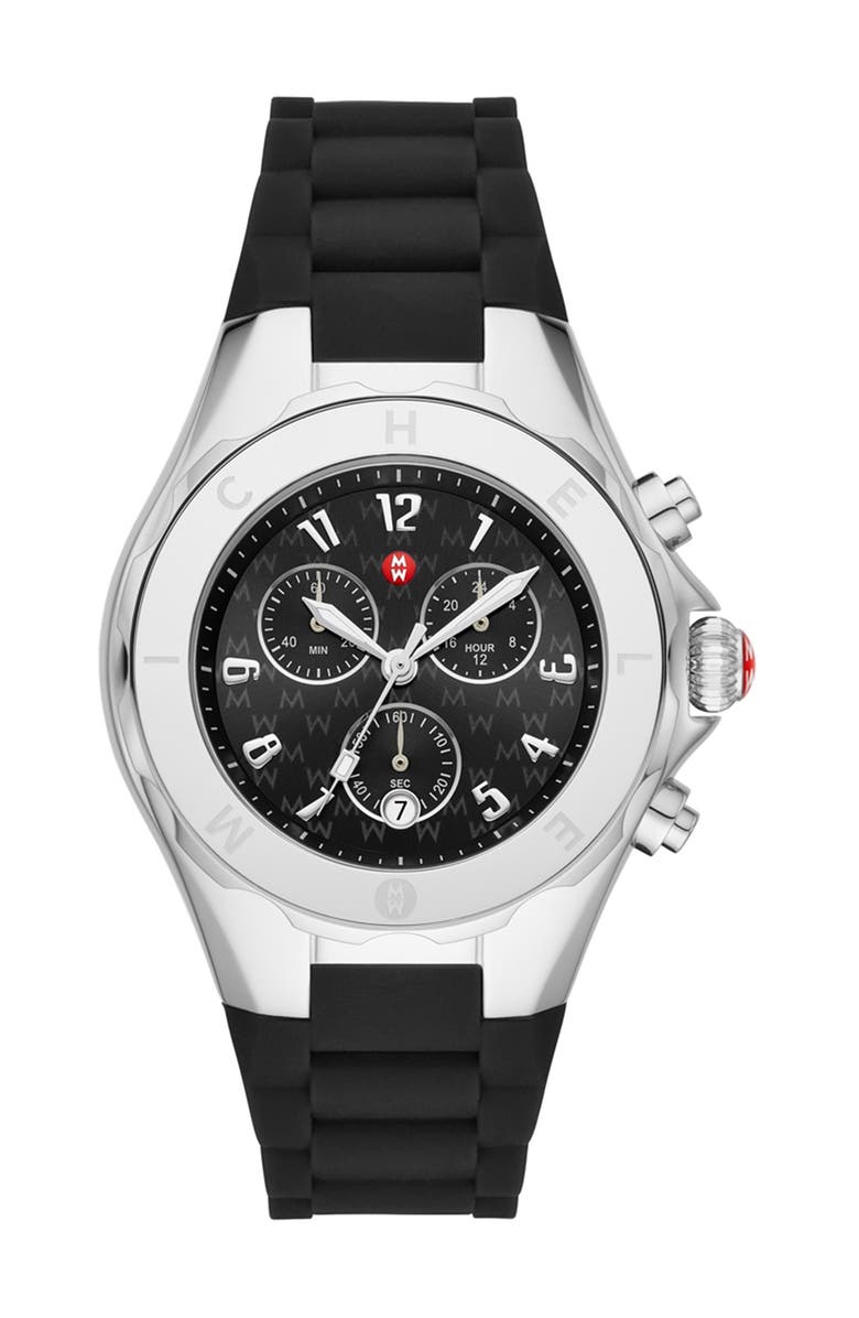 MICHELE Women's Black Tahitan Jelly Bean Watch, 40mm, Main, color,