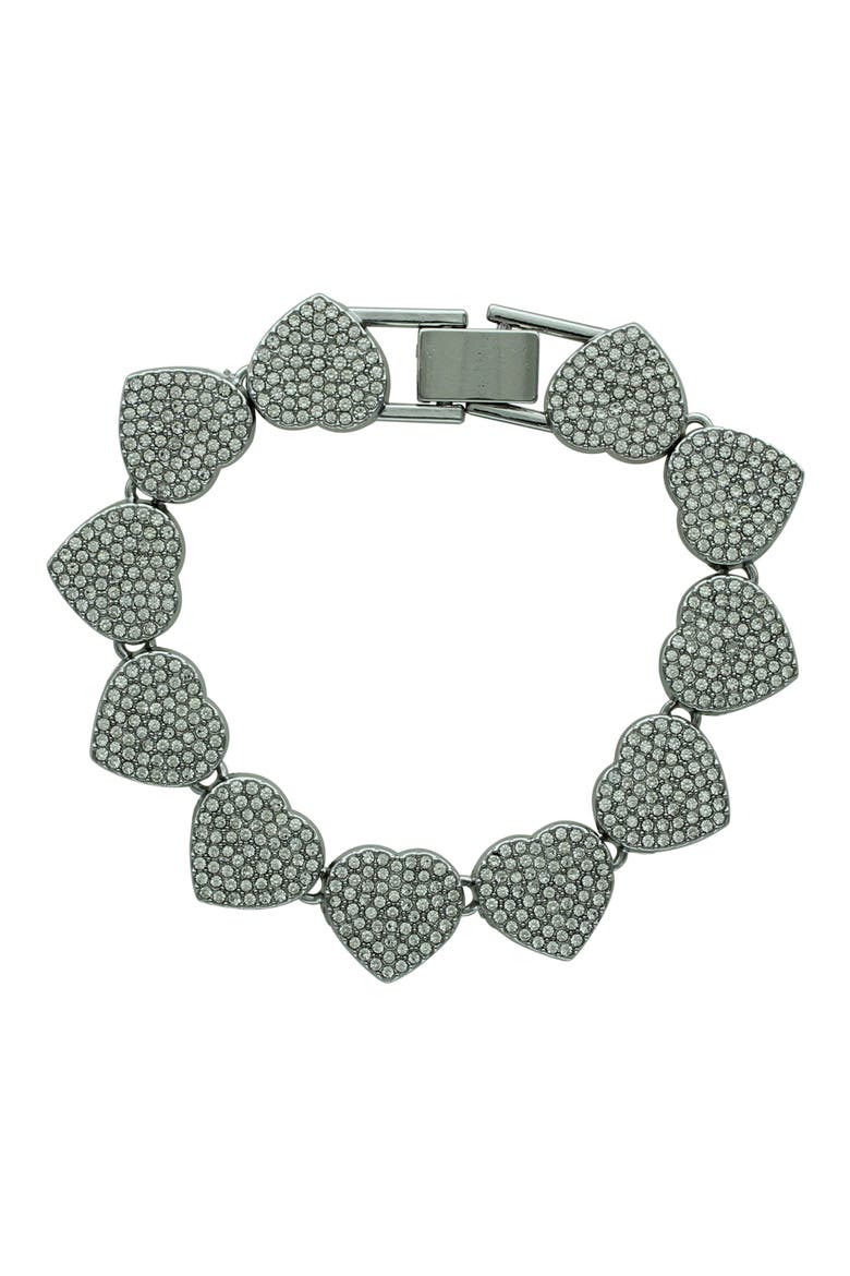 Icy Heart Bracelet, Main, color, SILVER / CLEAR