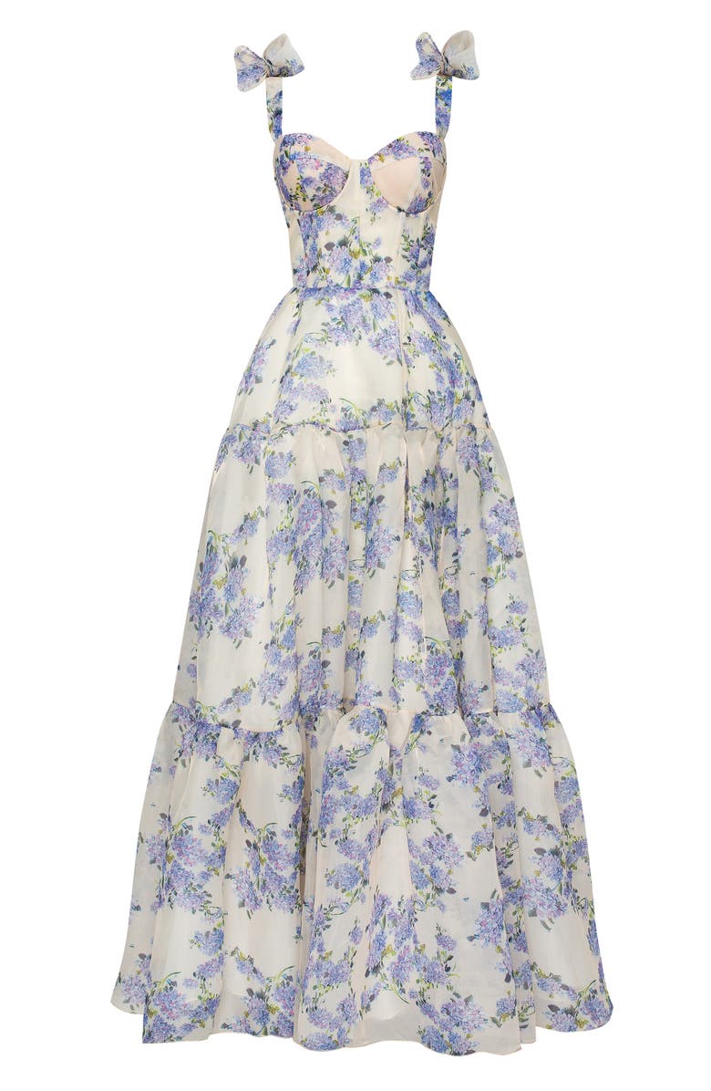 Milla Hydrangea Tender Floral Maxi Tie-Strap Dress, Main, color, 