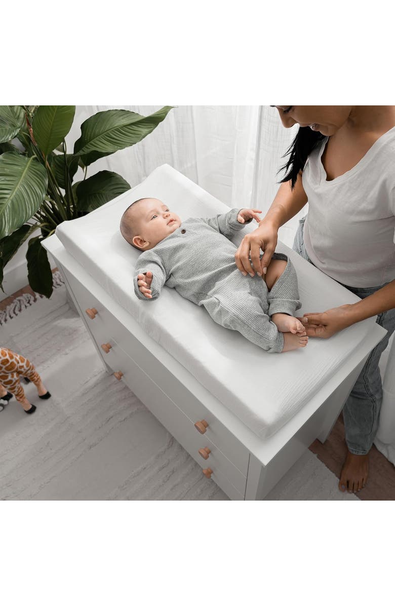 Comfy Cubs Muslin Fitted Changing Pad Cover, Alternate, color, White