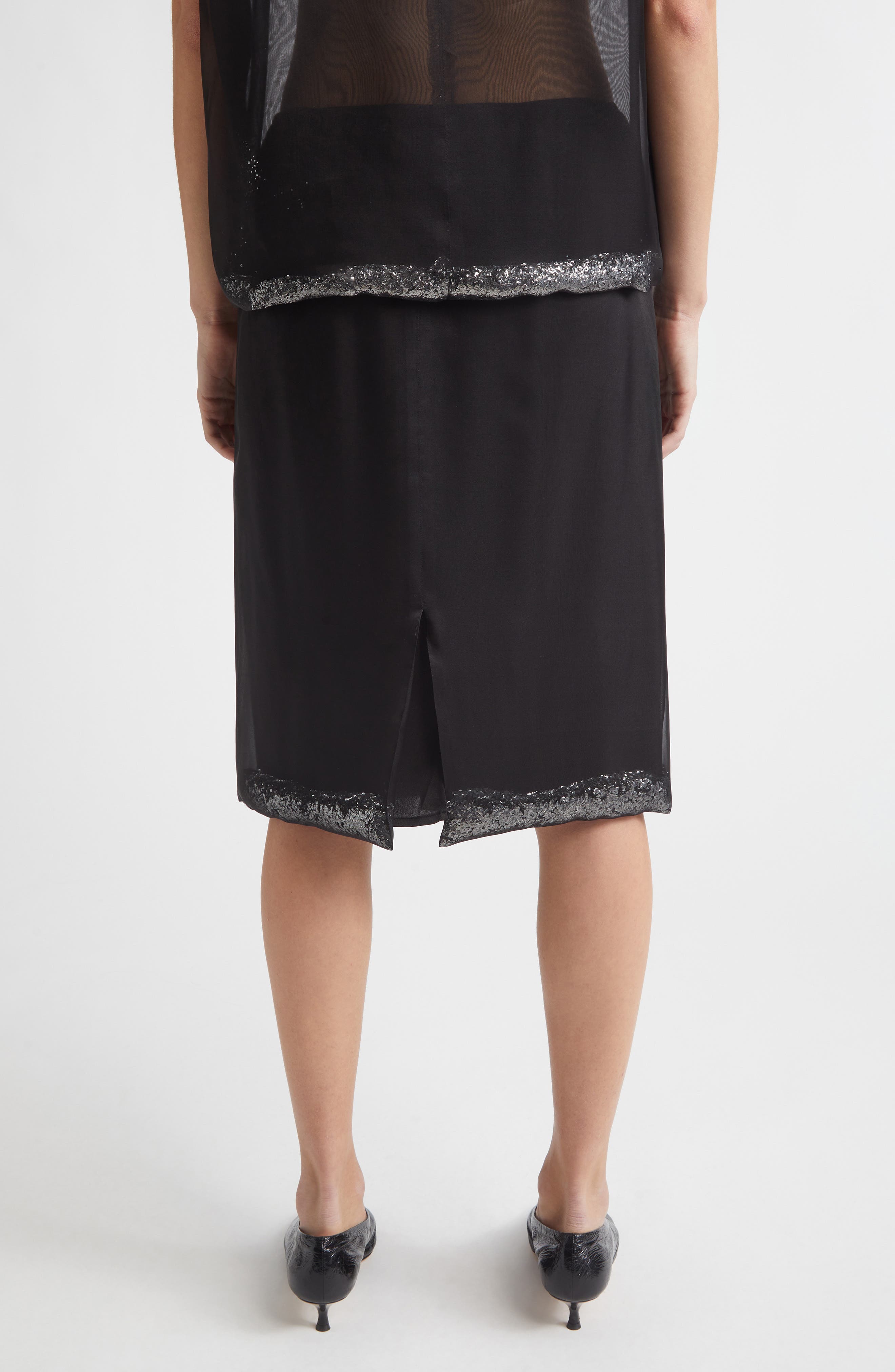 Sidney Glitter Hem Sheer Silk Skirt (Women) | Nordstrom
