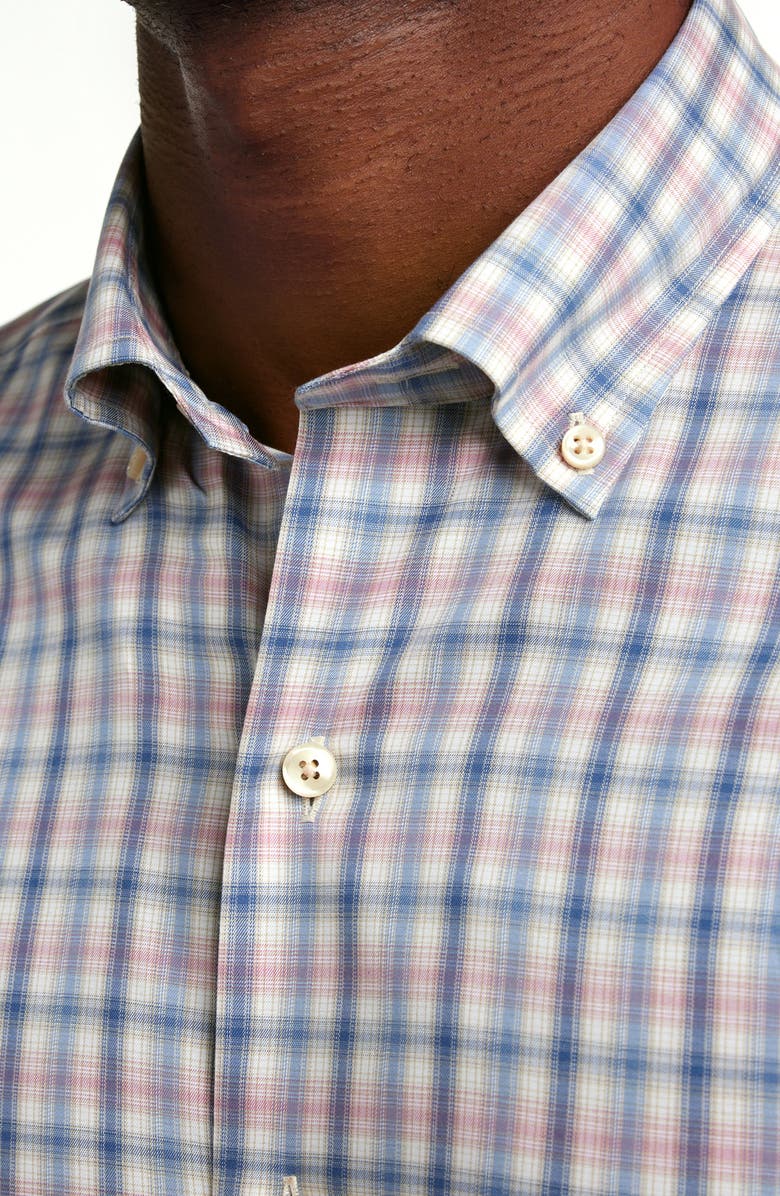 David Donahue Twill Check Cotton Sport Shirt, Alternate, color, Denim/ Multi