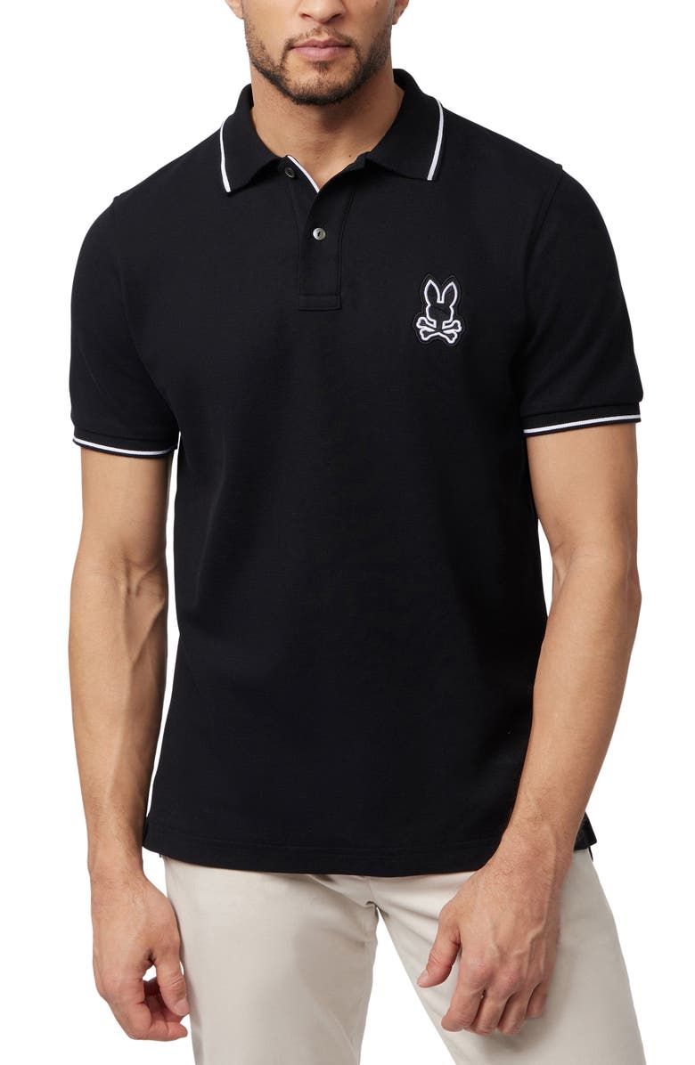Psycho Bunny Lenox Tipped Piqué Polo, Main, color, 